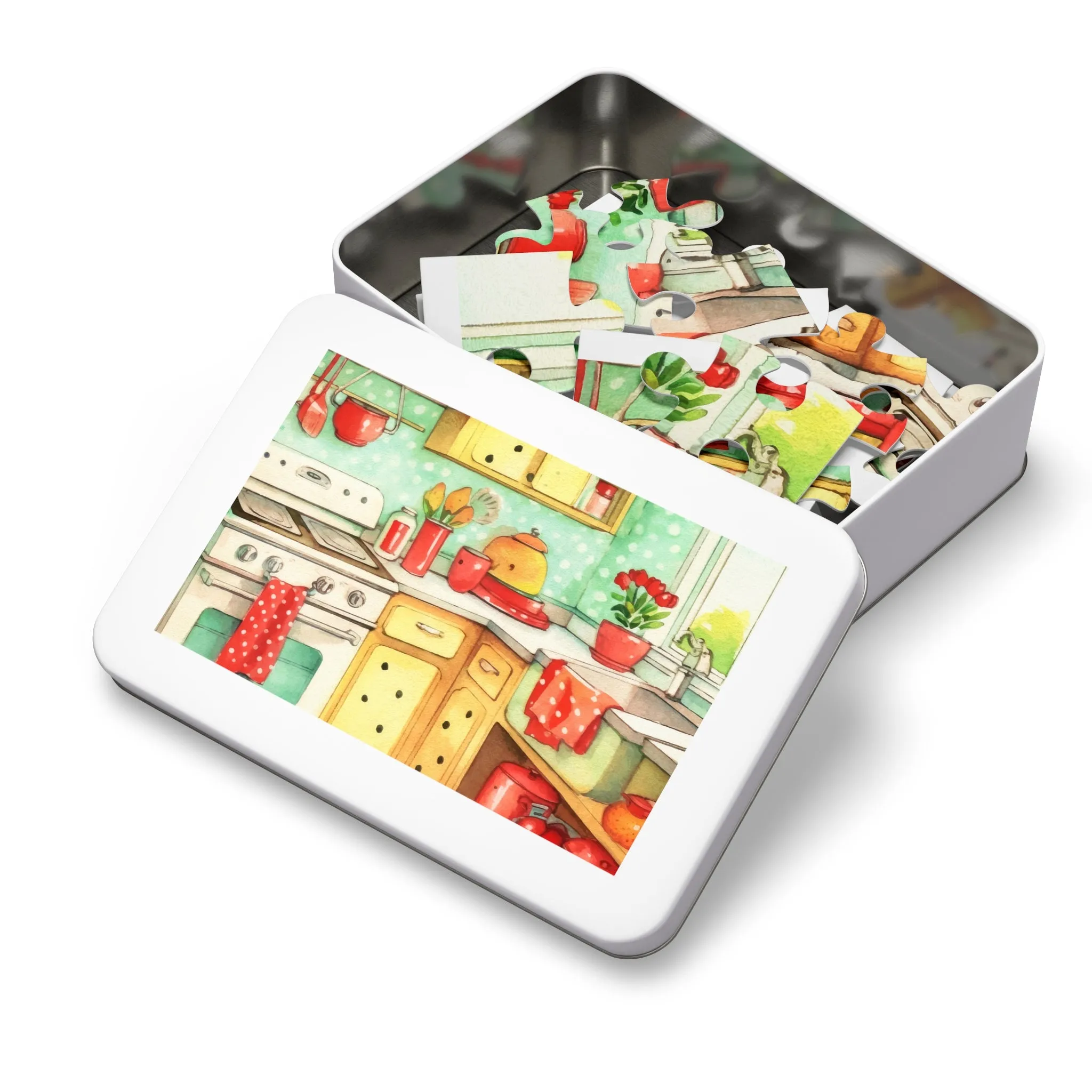 Jigsaw Puzzle in Tin, 1950's Kitchen, Personalised/Non-Personalised, awd-310