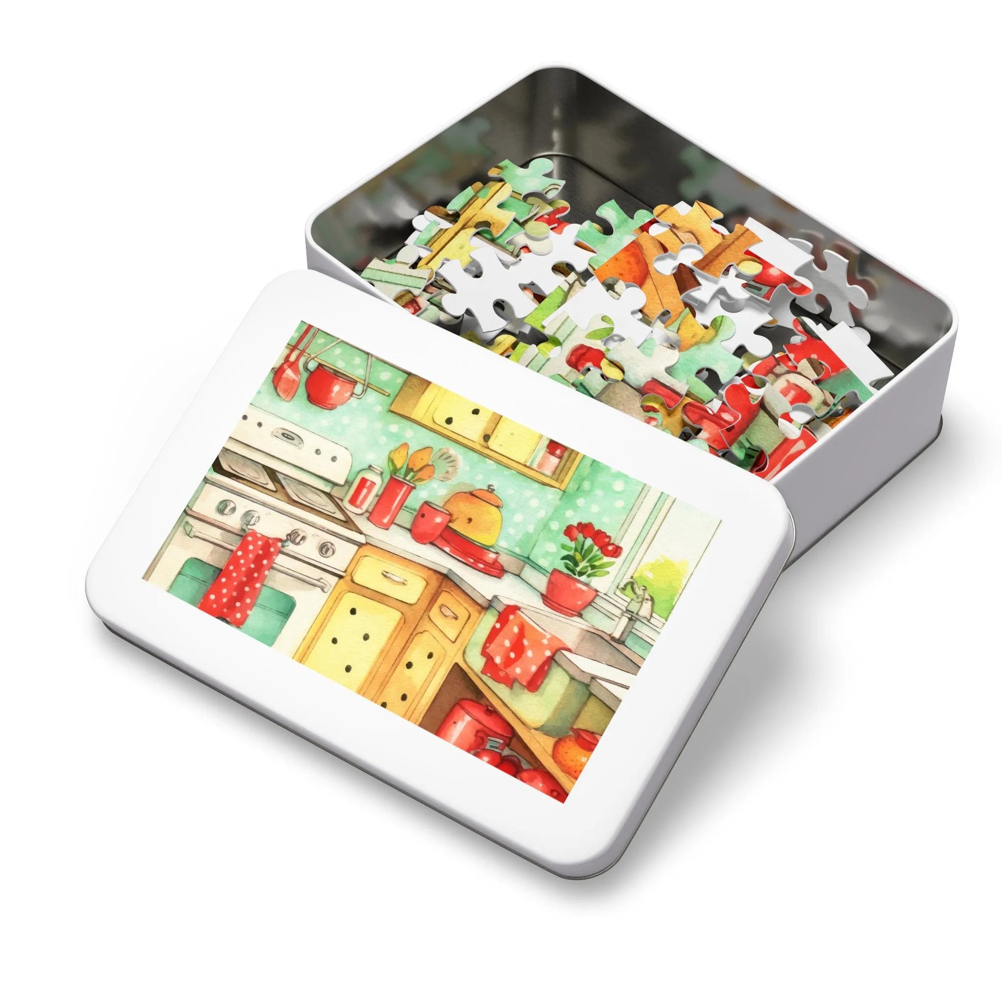 Jigsaw Puzzle in Tin, 1950's Kitchen, Personalised/Non-Personalised, awd-310