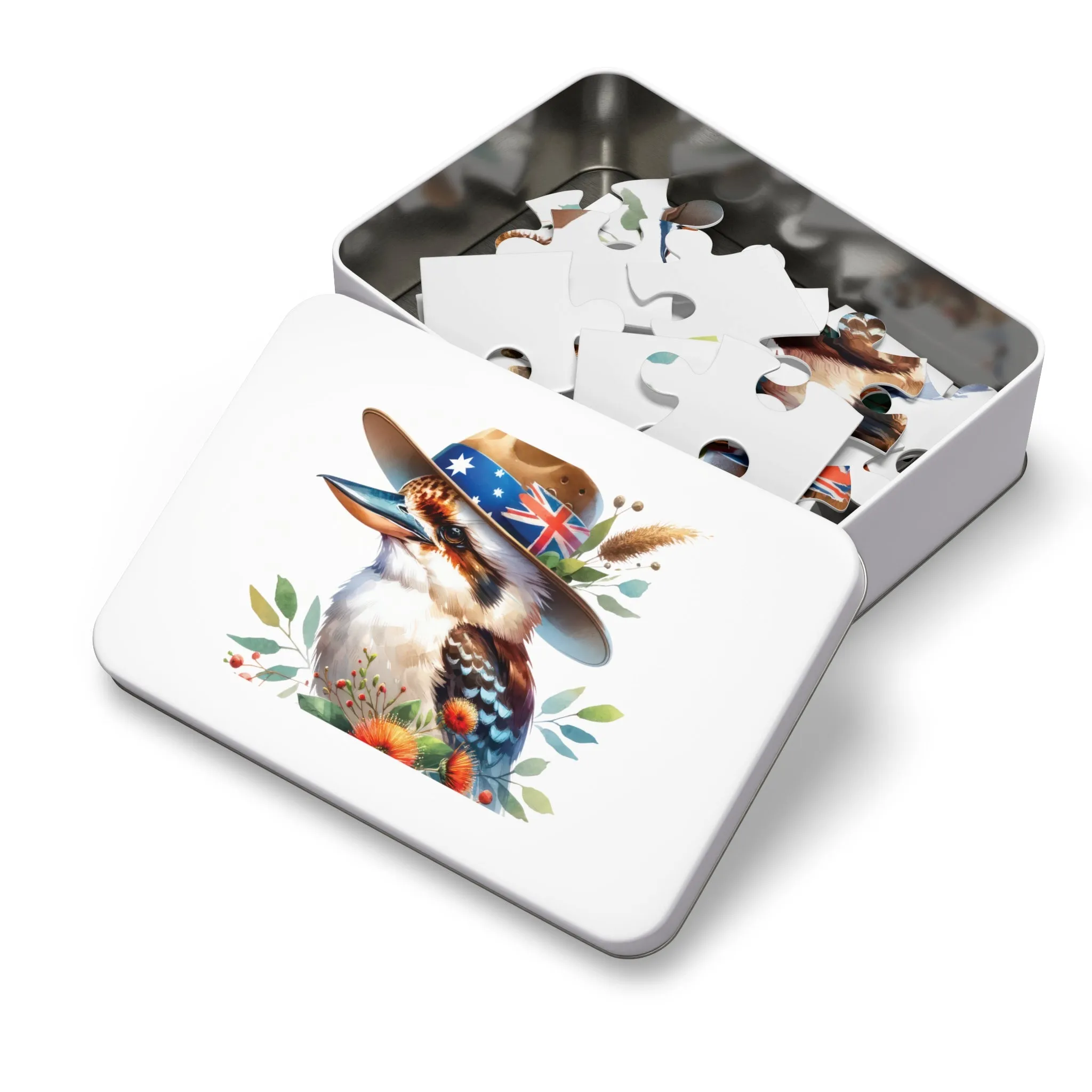 Jigsaw Puzzle in Tin, Australian Animals, Kookaburra, Personalised/Non-Personalised, awd-1337 (30, 110, 252, 500,1000-Piece)