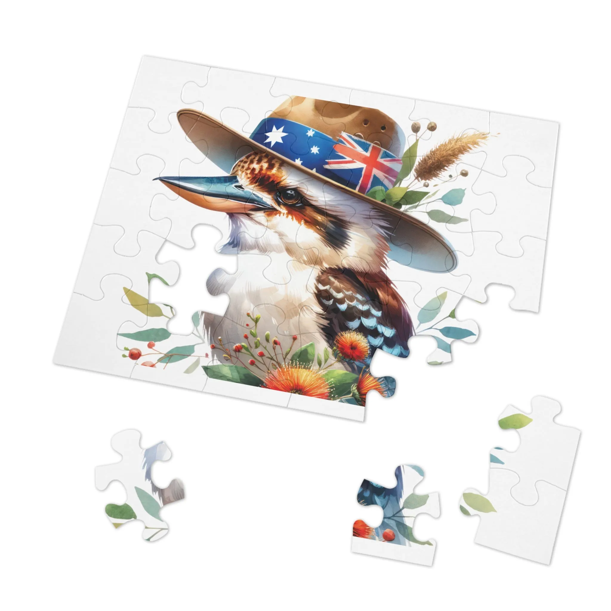 Jigsaw Puzzle in Tin, Australian Animals, Kookaburra, Personalised/Non-Personalised, awd-1337 (30, 110, 252, 500,1000-Piece)