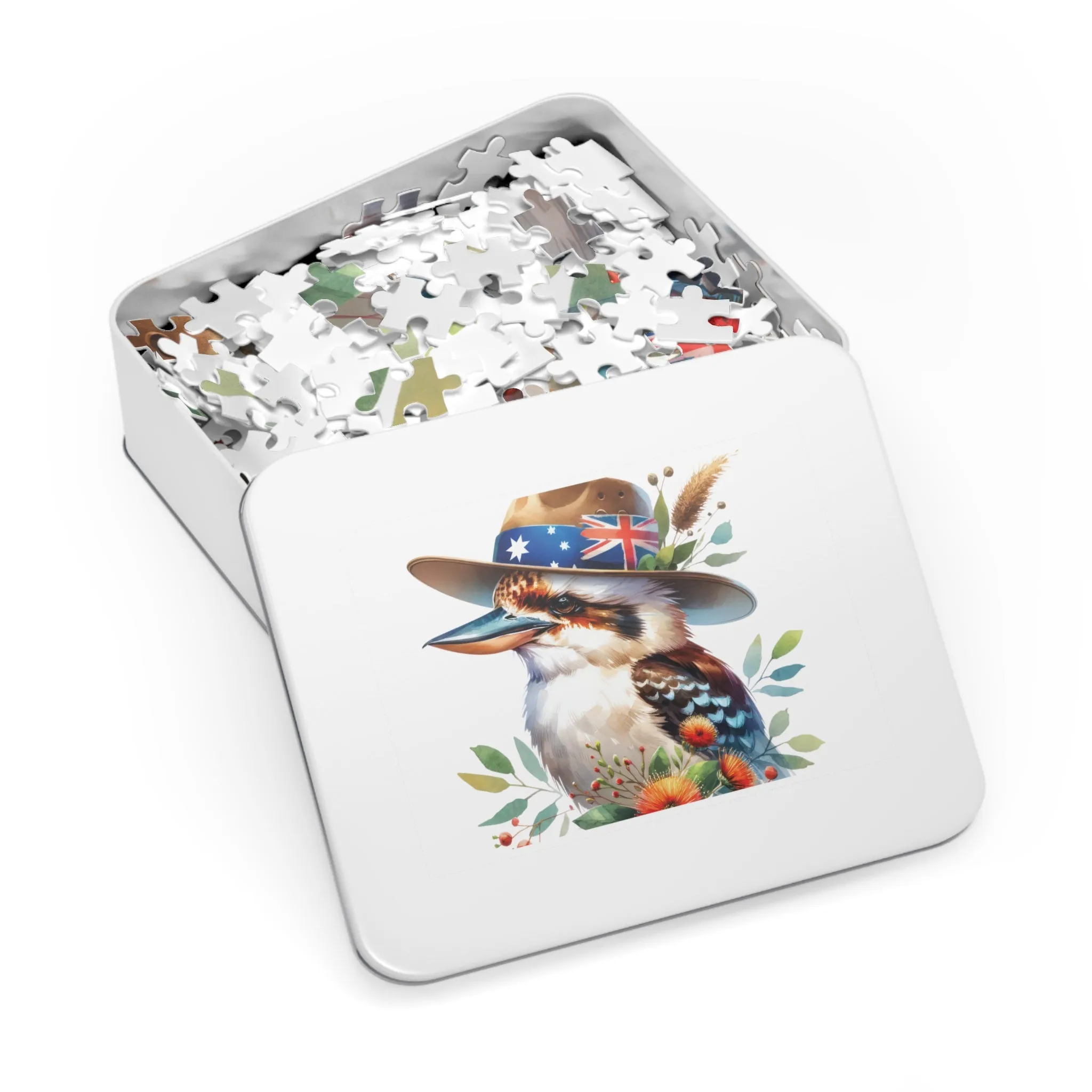 Jigsaw Puzzle in Tin, Australian Animals, Kookaburra, Personalised/Non-Personalised, awd-1337 (30, 110, 252, 500,1000-Piece)