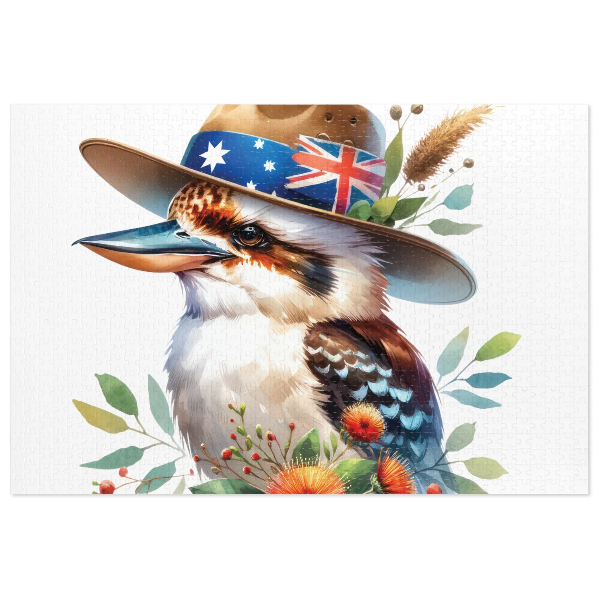 Jigsaw Puzzle in Tin, Australian Animals, Kookaburra, Personalised/Non-Personalised, awd-1337 (30, 110, 252, 500,1000-Piece)