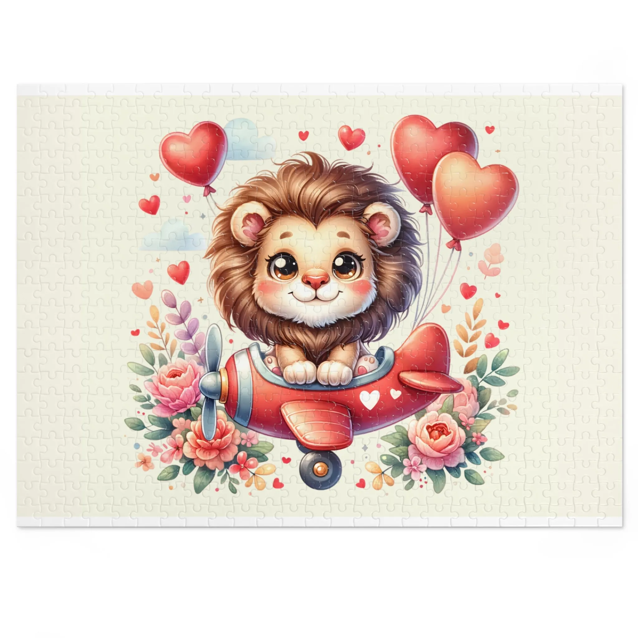 Jigsaw Puzzle, Lion in Plane, Personalised/Non-Personalised (30, 110, 252, 500,1000-Piece)