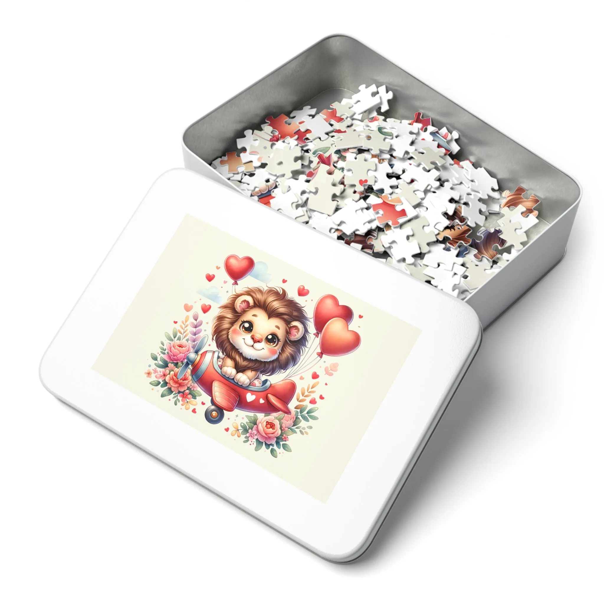 Jigsaw Puzzle, Lion in Plane, Personalised/Non-Personalised (30, 110, 252, 500,1000-Piece)