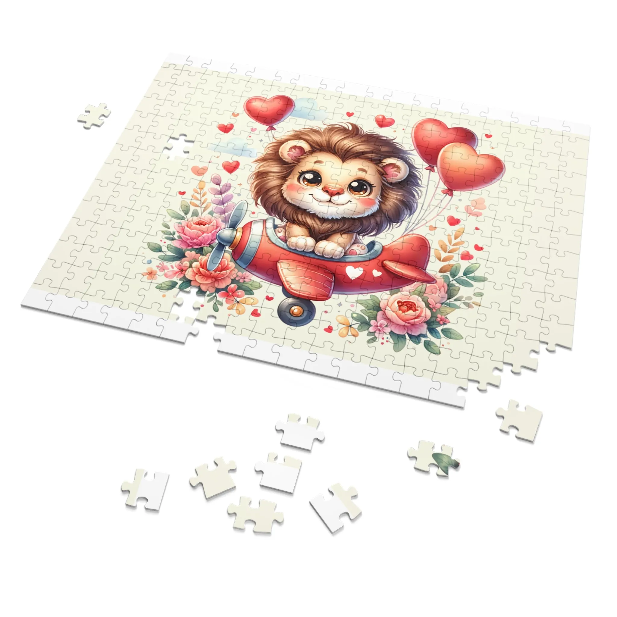 Jigsaw Puzzle, Lion in Plane, Personalised/Non-Personalised (30, 110, 252, 500,1000-Piece)