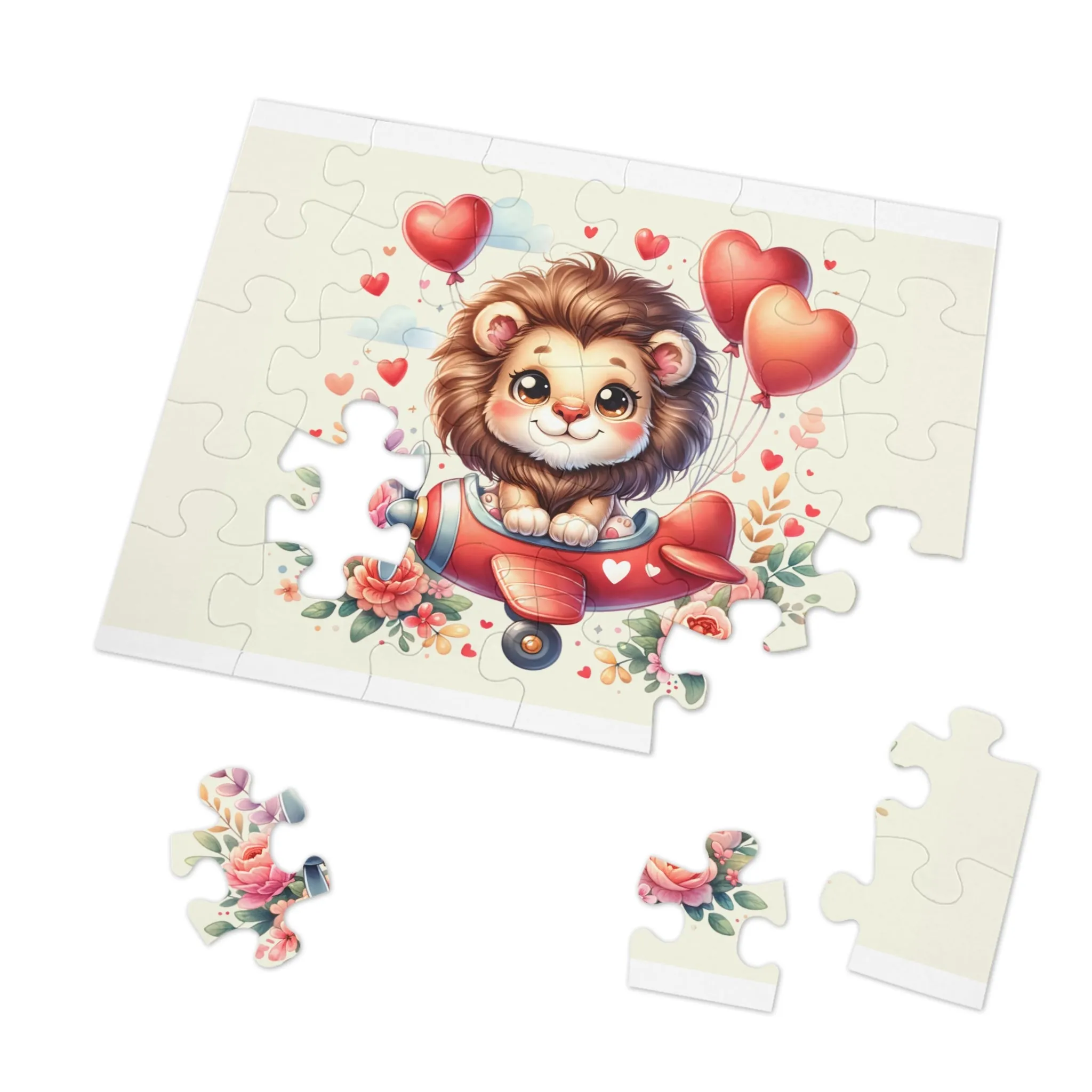 Jigsaw Puzzle, Lion in Plane, Personalised/Non-Personalised (30, 110, 252, 500,1000-Piece)