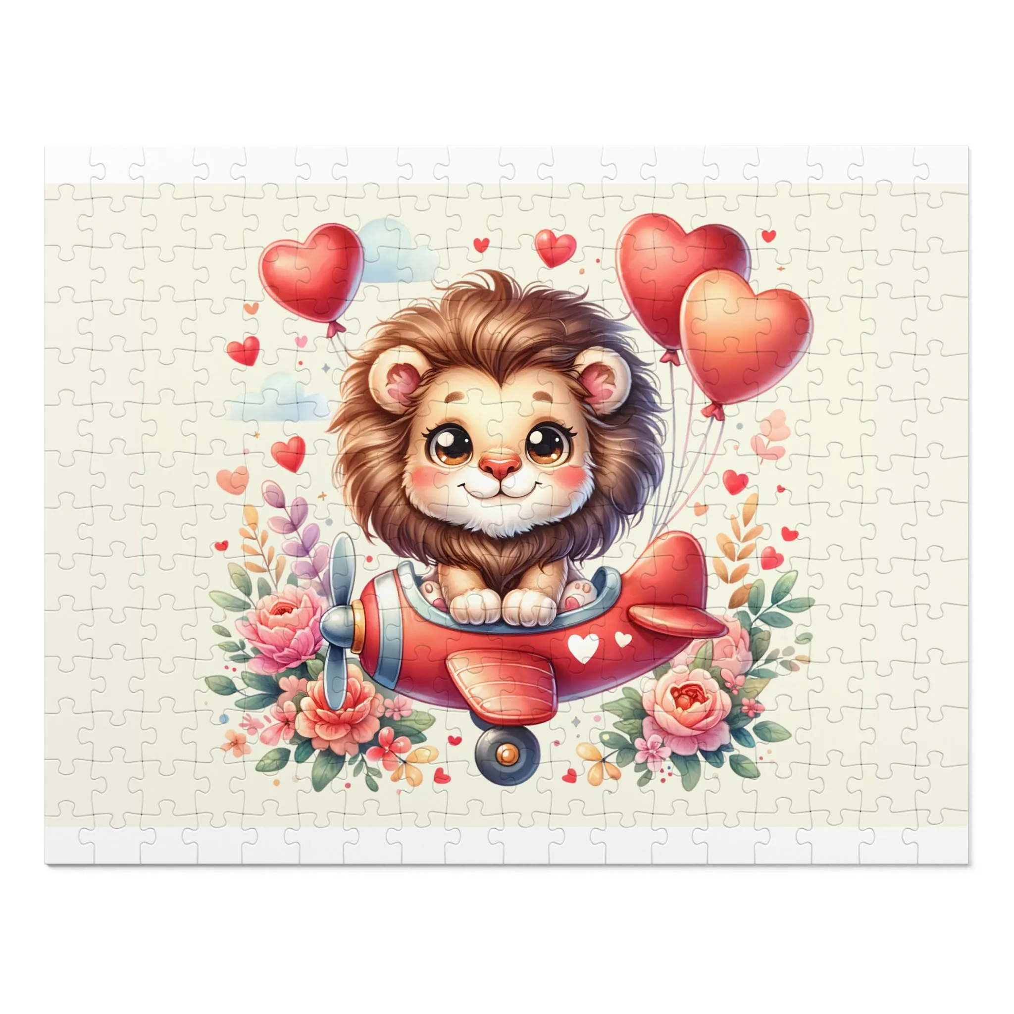 Jigsaw Puzzle, Lion in Plane, Personalised/Non-Personalised (30, 110, 252, 500,1000-Piece)