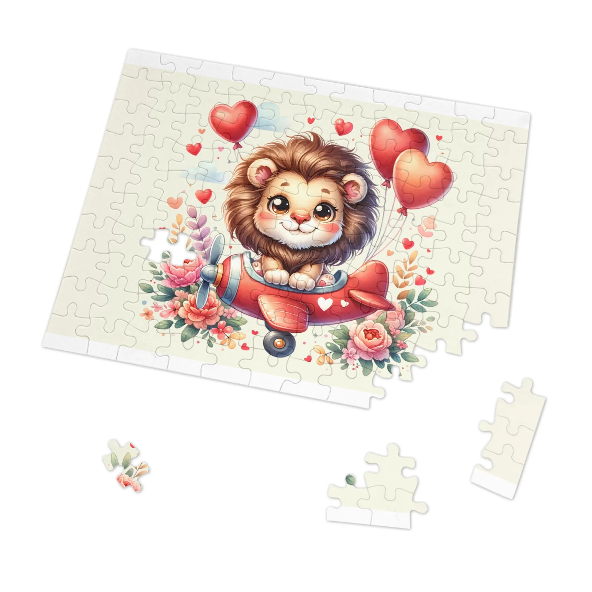 Jigsaw Puzzle, Lion in Plane, Personalised/Non-Personalised (30, 110, 252, 500,1000-Piece)