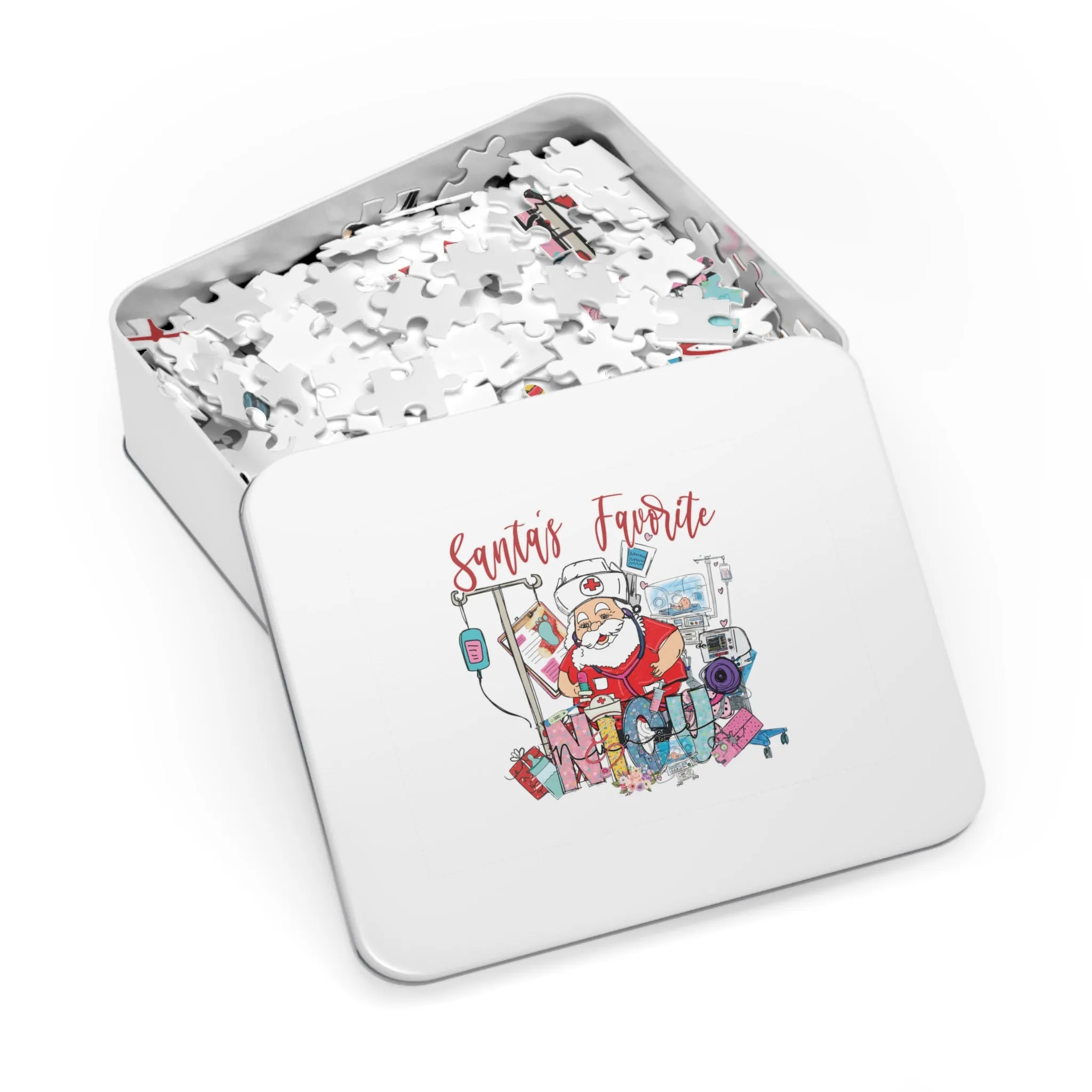 Jigsaw Puzzle, Santa's Favorite NICU Nurse, Personalised/Non-Personalised (30, 110, 252, 500,1000-Piece)