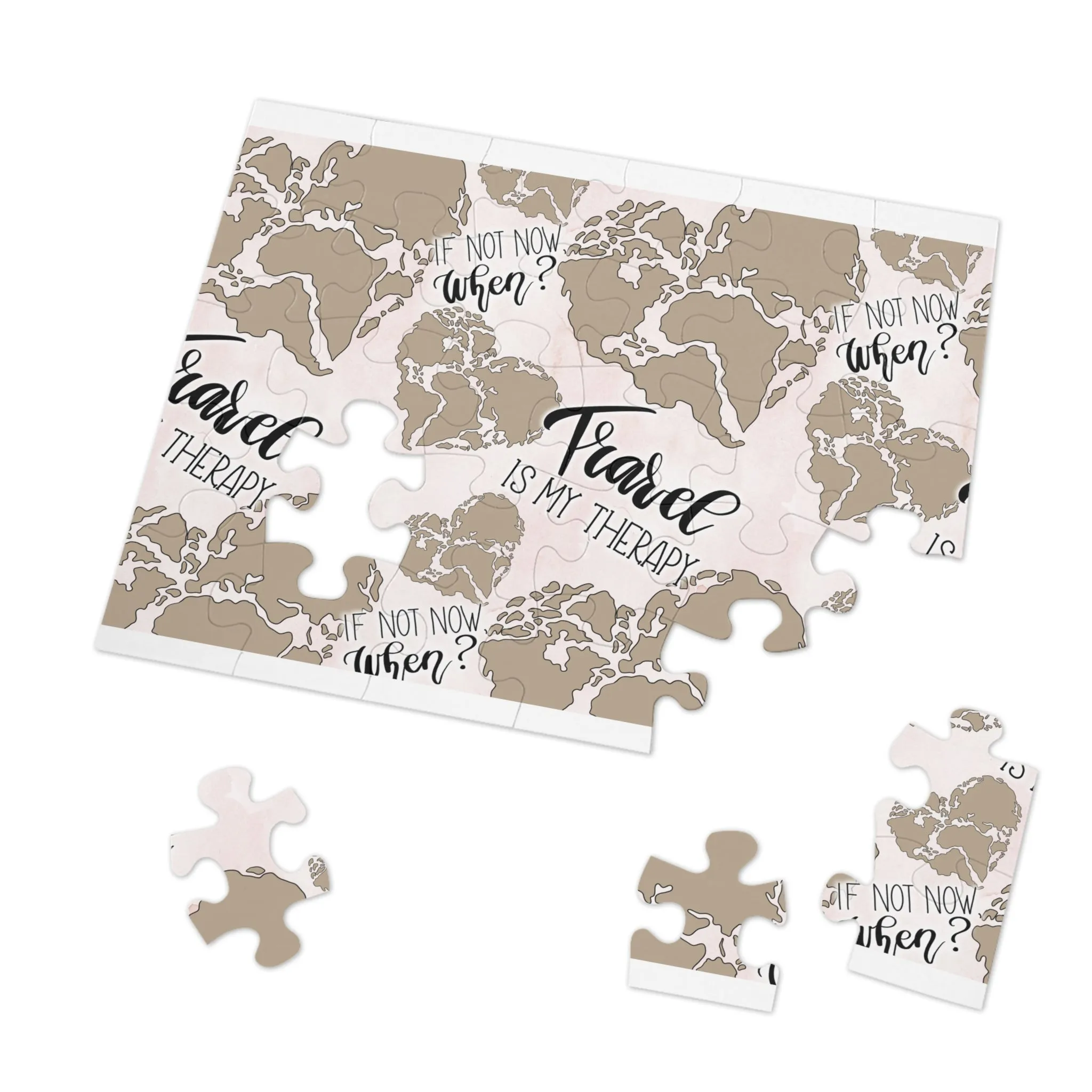 Jigsaw Puzzle, Travel is my Therapy, Personalised/Non-Personalised (30, 110, 252, 500,1000-Piece)