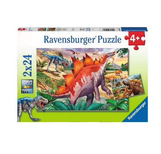 Jurassic Wildlife 2 x 24 pc Puzzles