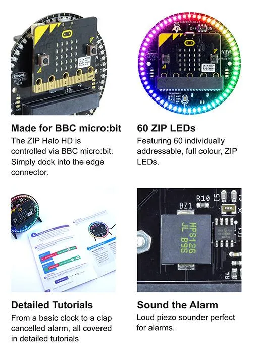 Kitronik Alarm Clock Kit with ZIP Halo HD for micro:bit