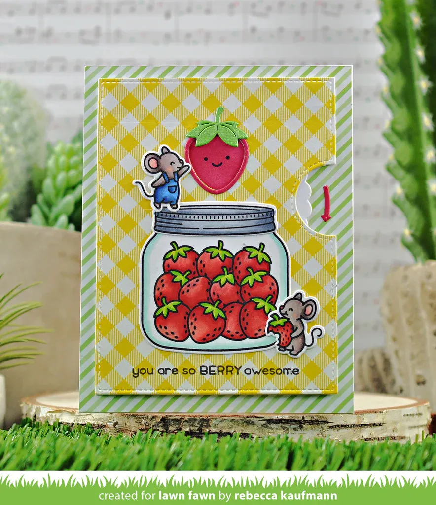 Lawn Fawn -   reveal wheel strawberry add-on - lawn cuts