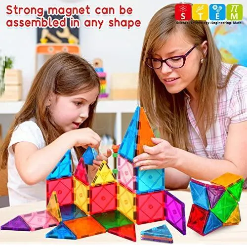 Magnetic Building Blocks 3D Colorful Magnetic Tiles for Kids