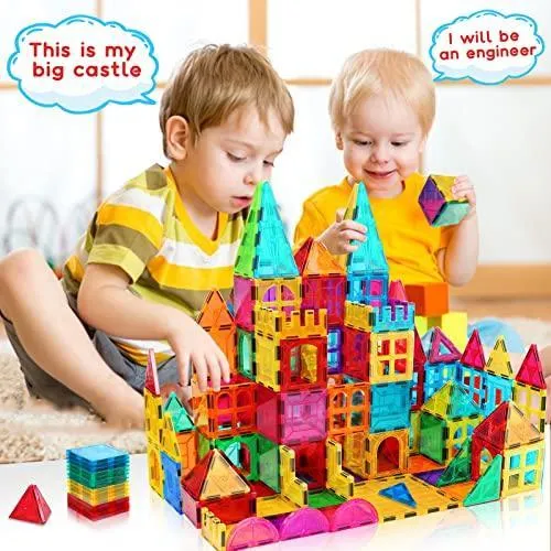 Magnetic Building Blocks 3D Colorful Magnetic Tiles for Kids