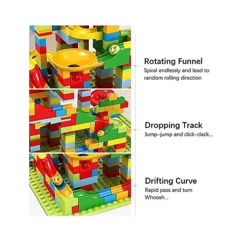 Marble Run Race Track Building Blocks and Brick Educational Toy For Kids Pack of 100 Pieces (Assorted Colour)