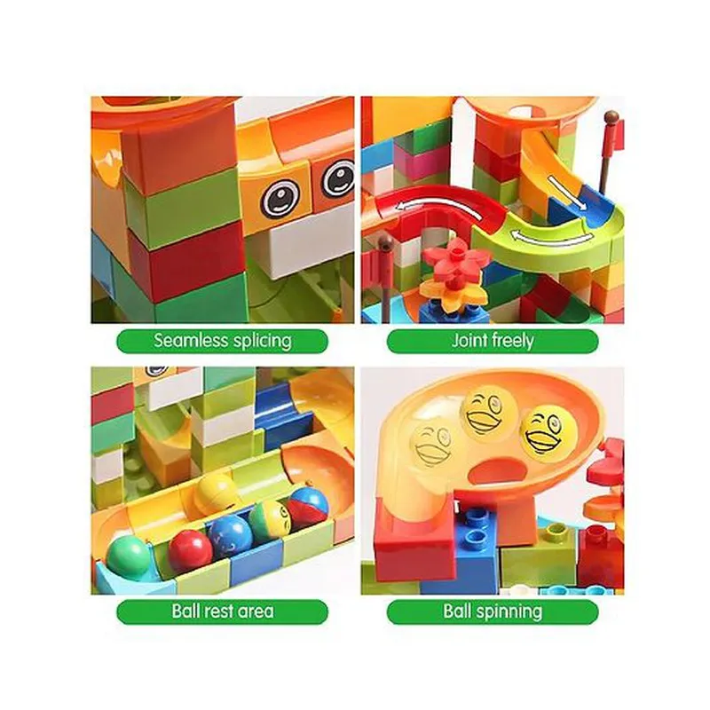 Marble Run Race Track Building Blocks and Brick Educational Toy For Kids Pack of 88 Pieces - (Assorted Colour)