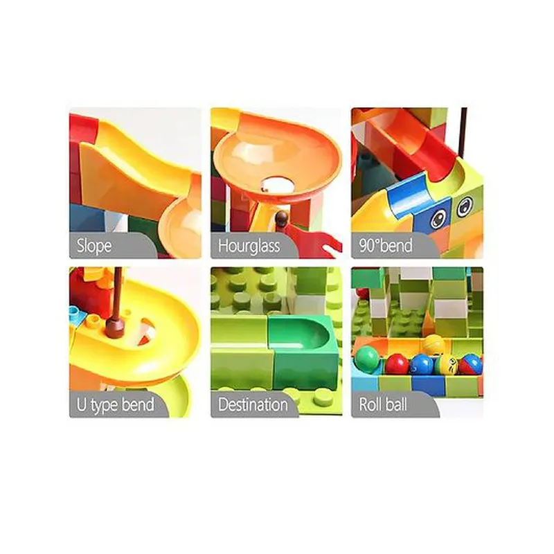 Marble Run Race Track Building Blocks and Brick Educational Toy For Kids Pack of 88 Pieces - (Assorted Colour)