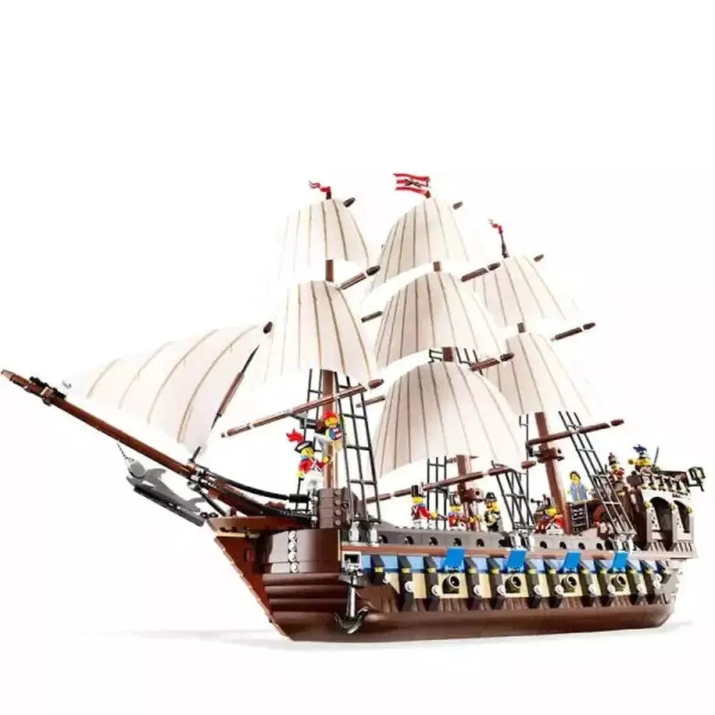 MOC  Compatible  1717 Pcs Creative Expert Imperial Flagship Classic Sailing Ship Deck Captain 22001 Building Blocks Toys Compatible With Model