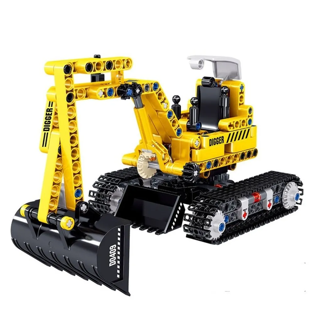 MOC  Compatible  H Engineering Truck Tech Building Block City Construction Toy For  Boy Adults Excavator Bulldozer Crane Car Brick