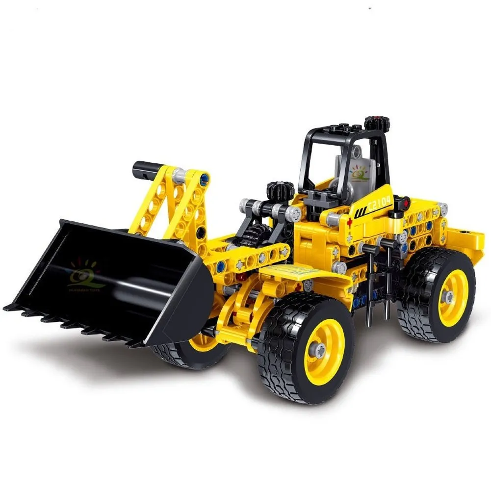 MOC  Compatible  H Engineering Truck Tech Building Block City Construction Toy For  Boy Adults Excavator Bulldozer Crane Car Brick