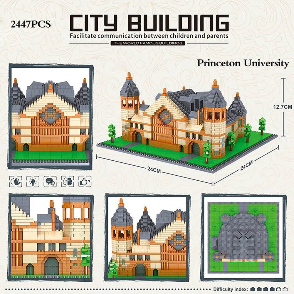 MOC  Compatible  Harvard School MIT Cambridge College Tokyo Campus Princeton and Oxford UK University Cathedral Model Building Block Toys