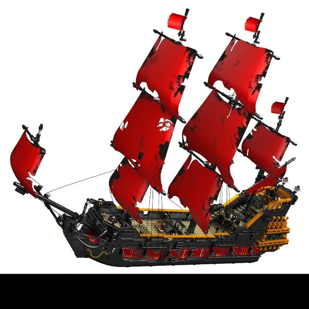 MOC  Compatible  MK 13138 Pirate Ship Building Blocks Flying Dutchman Boat Construction Kit for Adults Kids Bricks Toys