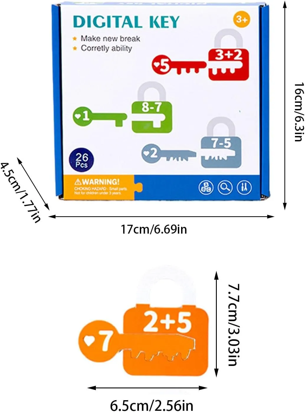 Montessori Color and Number Cognitive Matching Lock Key - 675