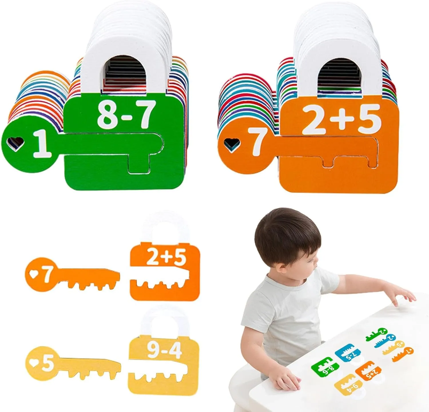 Montessori Color and Number Cognitive Matching Lock Key - 675