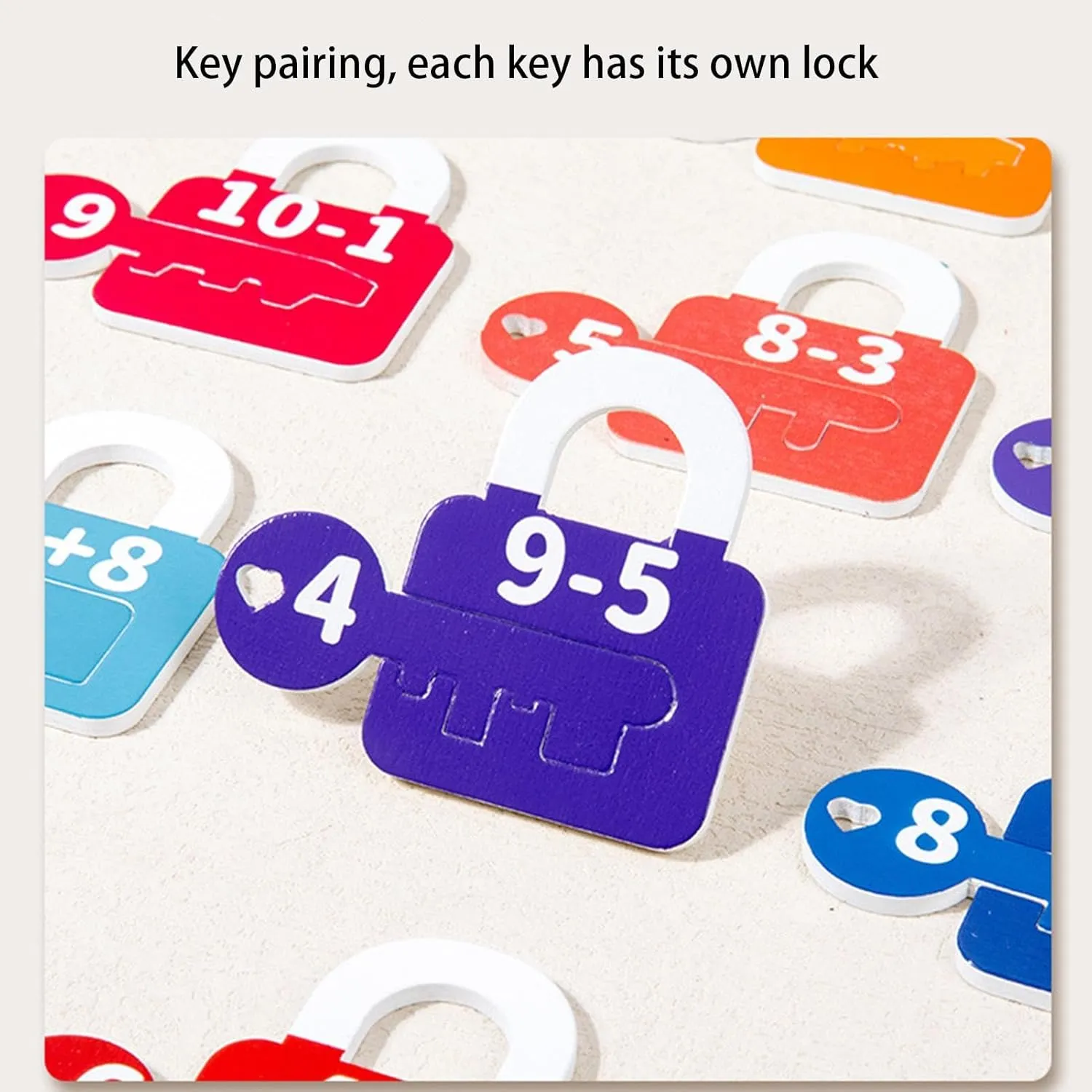 Montessori Color and Number Cognitive Matching Lock Key - 675