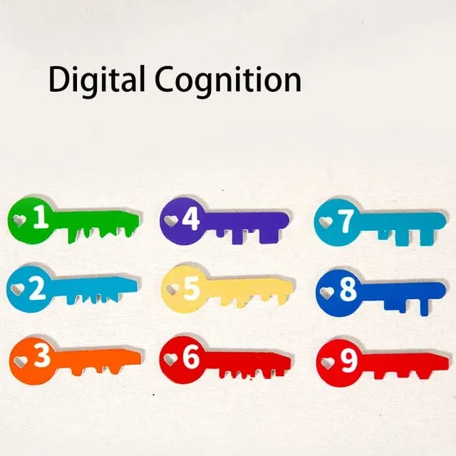 Montessori Color and Number Cognitive Matching Lock Key - 675