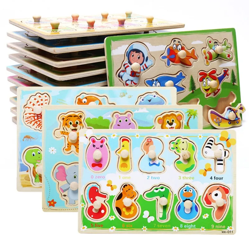 Montessori Wooden Puzzle - Cartoon style