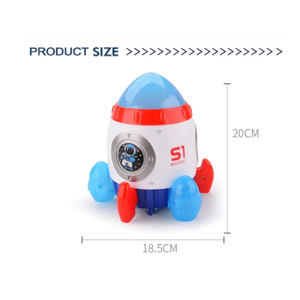 (Net) Electric Rocket Spaceship Toy - Rotating Music and Lights for Creative Play