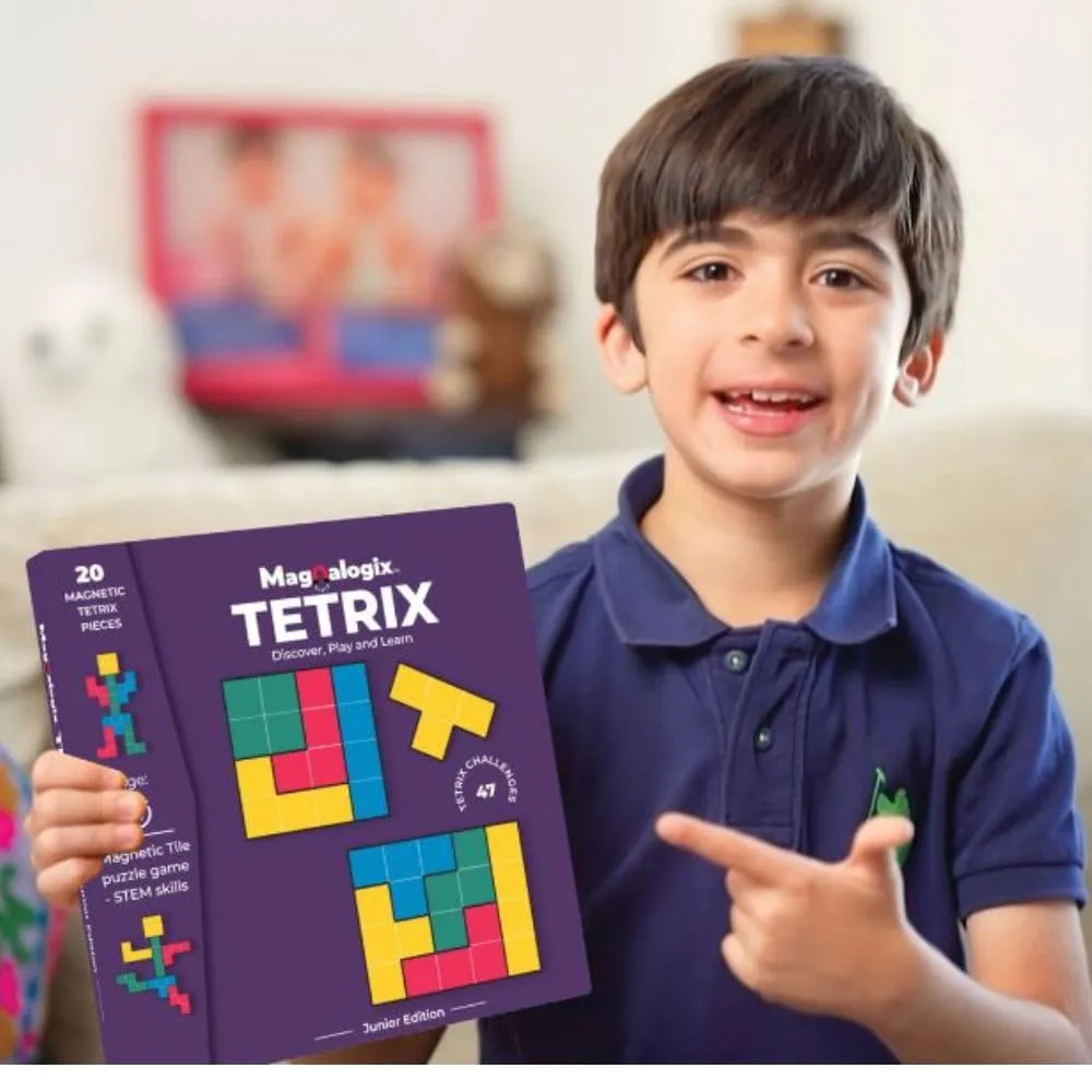 PELIKAS TOYZ Magnalogix Magnetic Game Tetrix for Kids Age 6 to 9 Years Old Tetris Puzzle for Kids| Gift for Boys Girls| Travel Game - Tetrix Junior