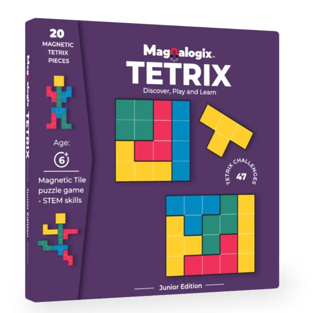 PELIKAS TOYZ Magnalogix Magnetic Game Tetrix for Kids Age 6 to 9 Years Old Tetris Puzzle for Kids| Gift for Boys Girls| Travel Game - Tetrix Junior