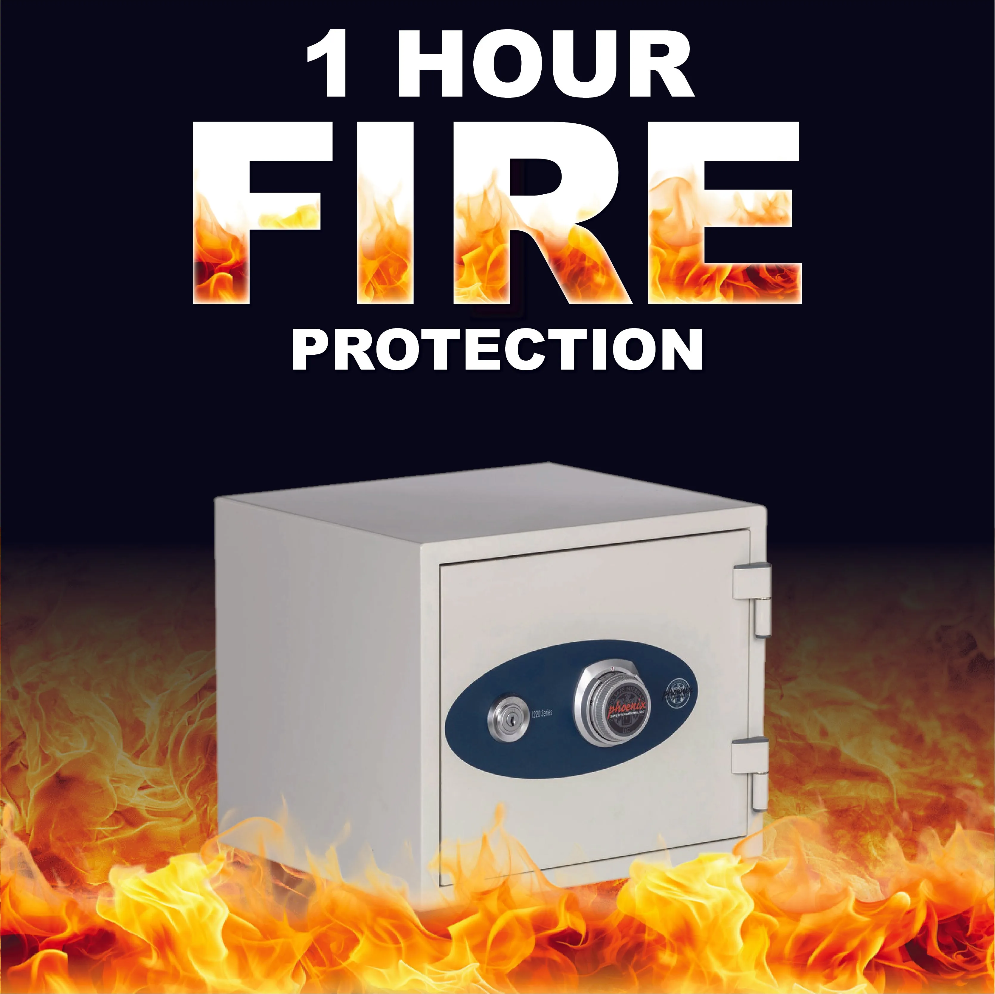 Phoenix 1221, Olympian 1-Hour Dual Control Fireproof Safe for Home or Office, 1221 | 0.66 cubic feet