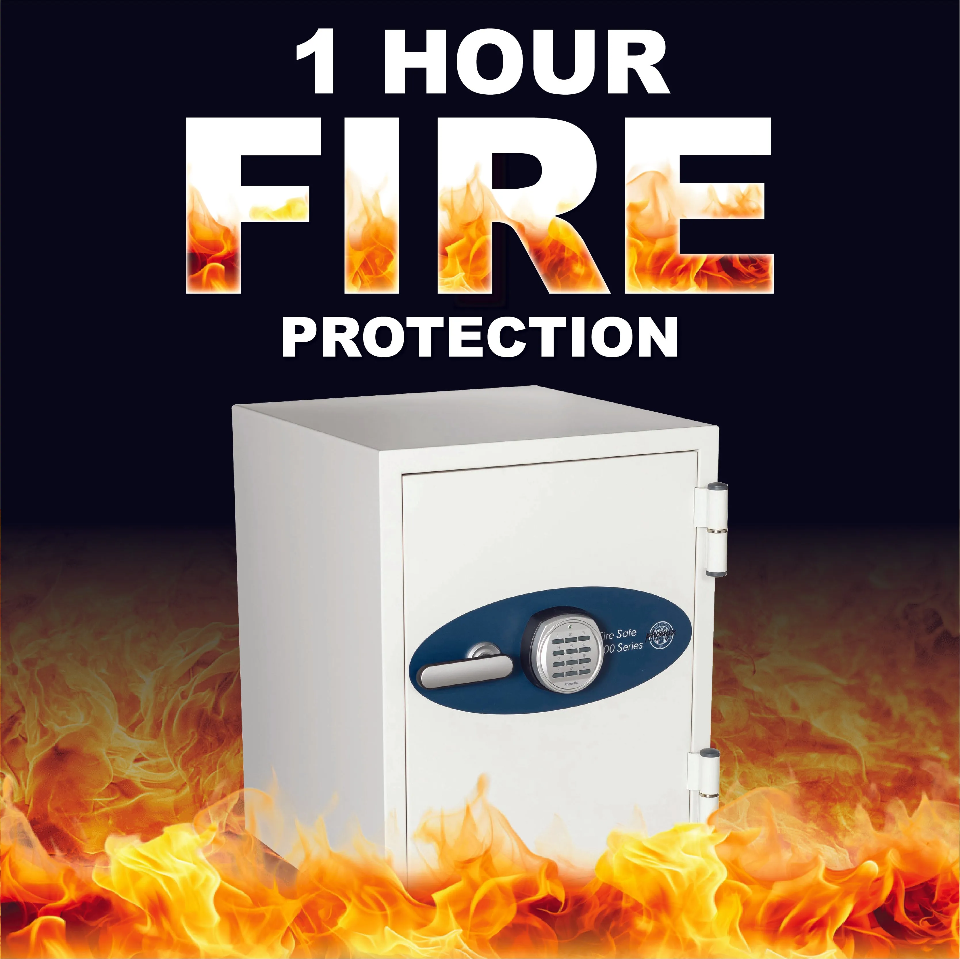 Phoenix 502, 1 Hour Fireproof Safe with Digital Lock, Protection from Fire, Impact, and Water | 1.75 cubic feet