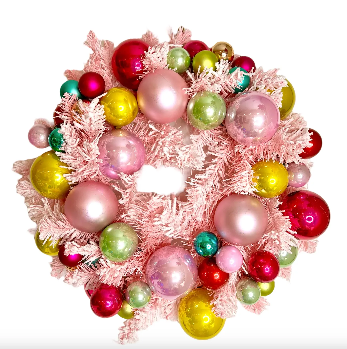 PINK BAUBLE WREATH