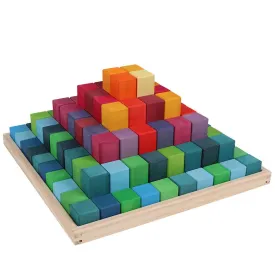 **Pre-order (Ships in 2-3 Weeks)**100 Pcs STAINED Large Stepped Pyramid Wooden Stacking Building Blocks