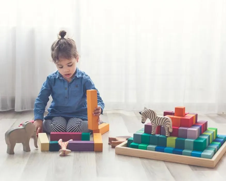 **Pre-order (Ships in 2-3 Weeks)**100 Pcs STAINED Large Stepped Pyramid Wooden Stacking Building Blocks