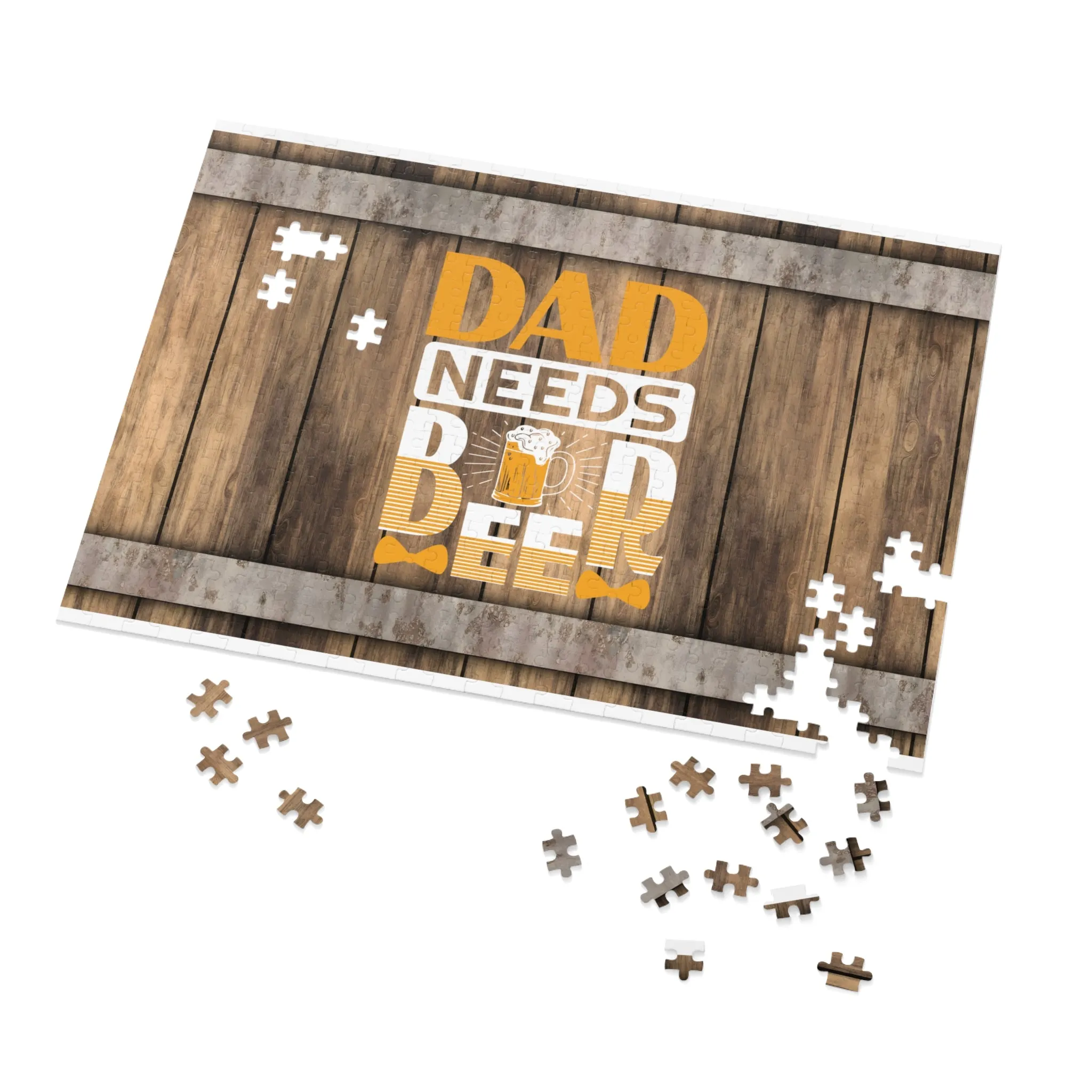 Puzzle, Dad, Dad Needs Beer, Personalised/Non-Personalised (30, 110, 252, 500,1000-Piece) awd-565