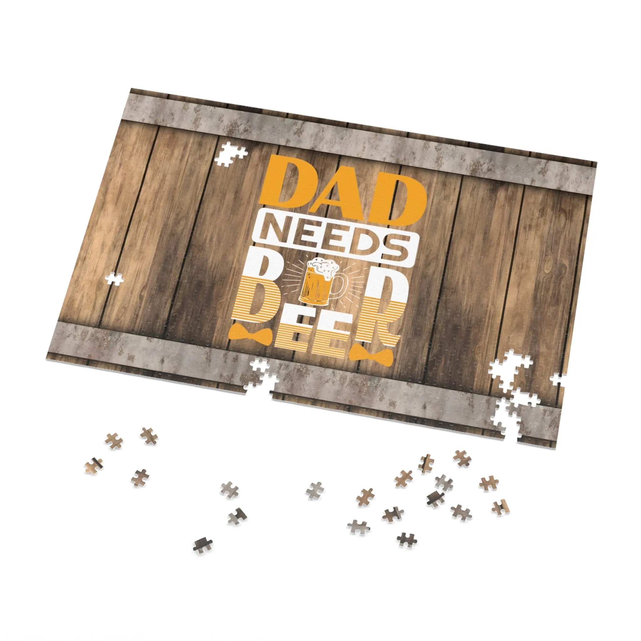 Puzzle, Dad, Dad Needs Beer, Personalised/Non-Personalised (30, 110, 252, 500,1000-Piece) awd-565