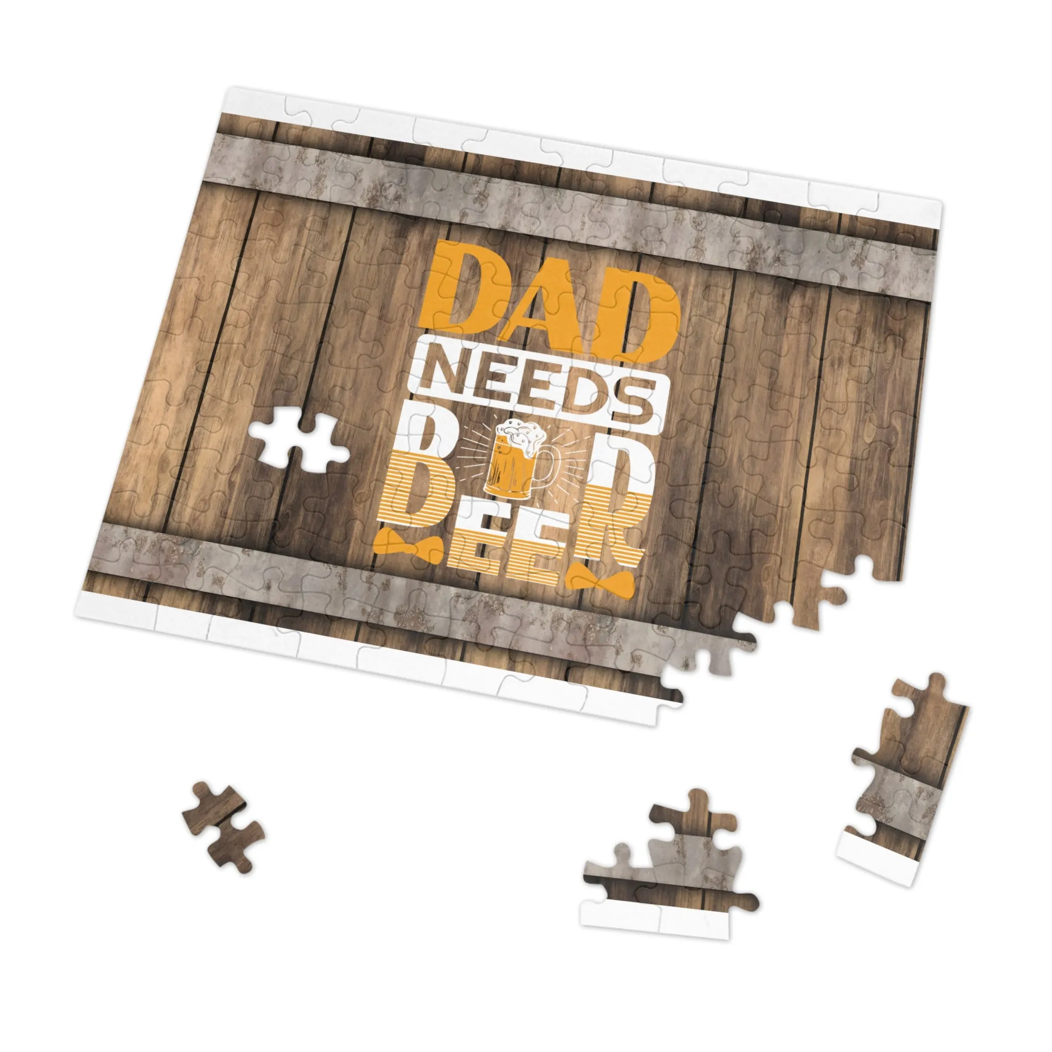 Puzzle, Dad, Dad Needs Beer, Personalised/Non-Personalised (30, 110, 252, 500,1000-Piece) awd-565