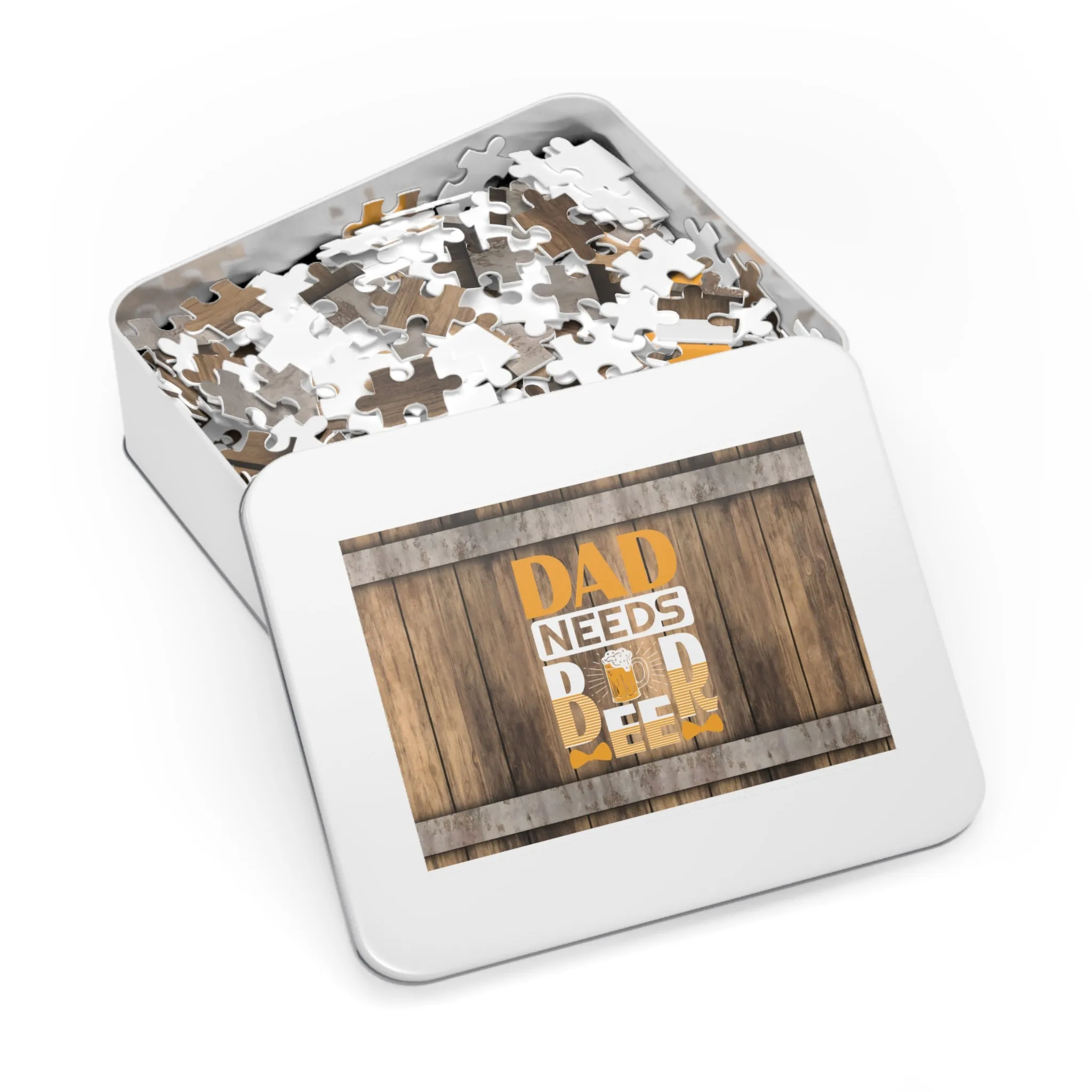 Puzzle, Dad, Dad Needs Beer, Personalised/Non-Personalised (30, 110, 252, 500,1000-Piece) awd-565