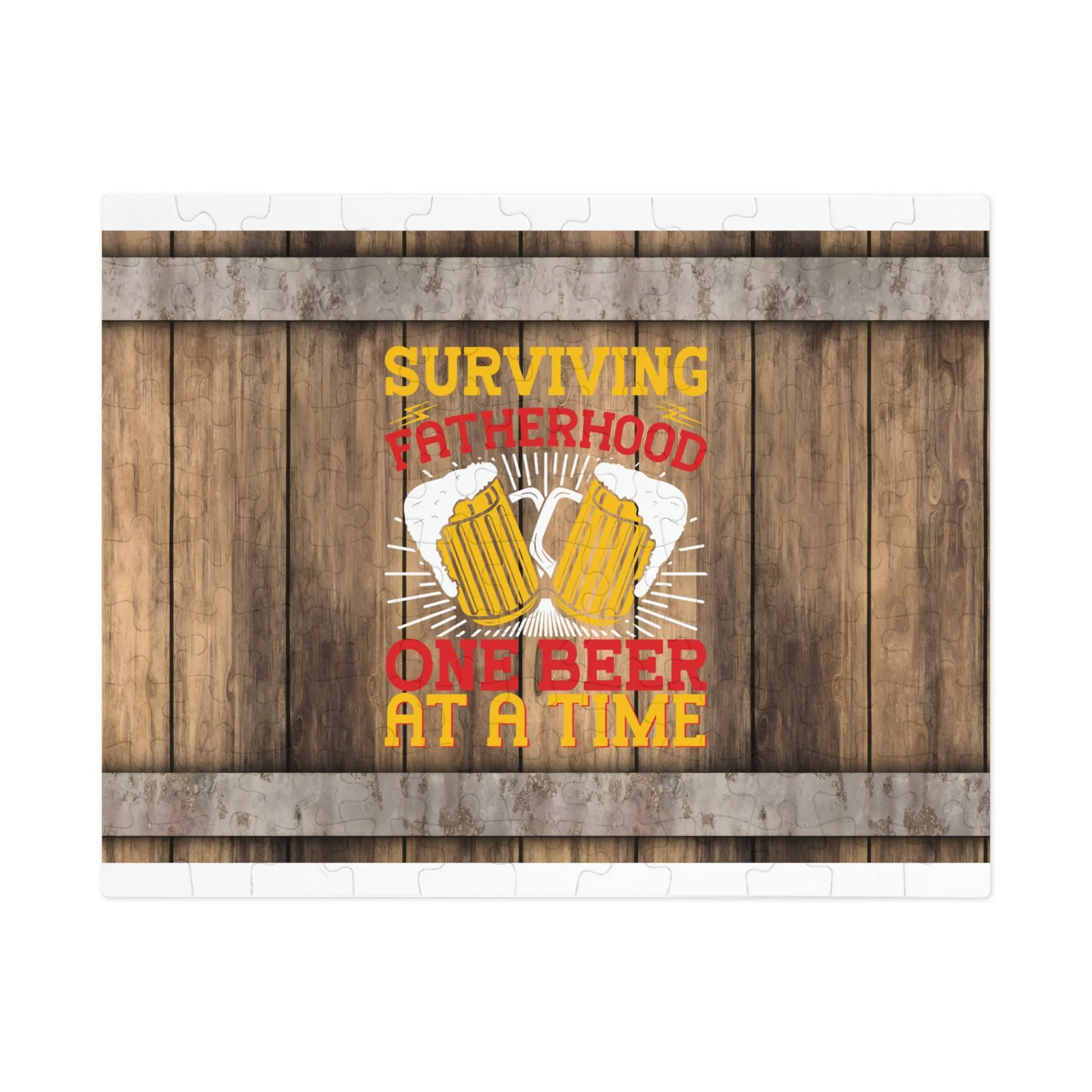 Puzzle, Dad, Surviving Fatherhood one Beer at a time, Personalised/Non-Personalised (30, 110, 252, 500,1000-Piece) awd-564