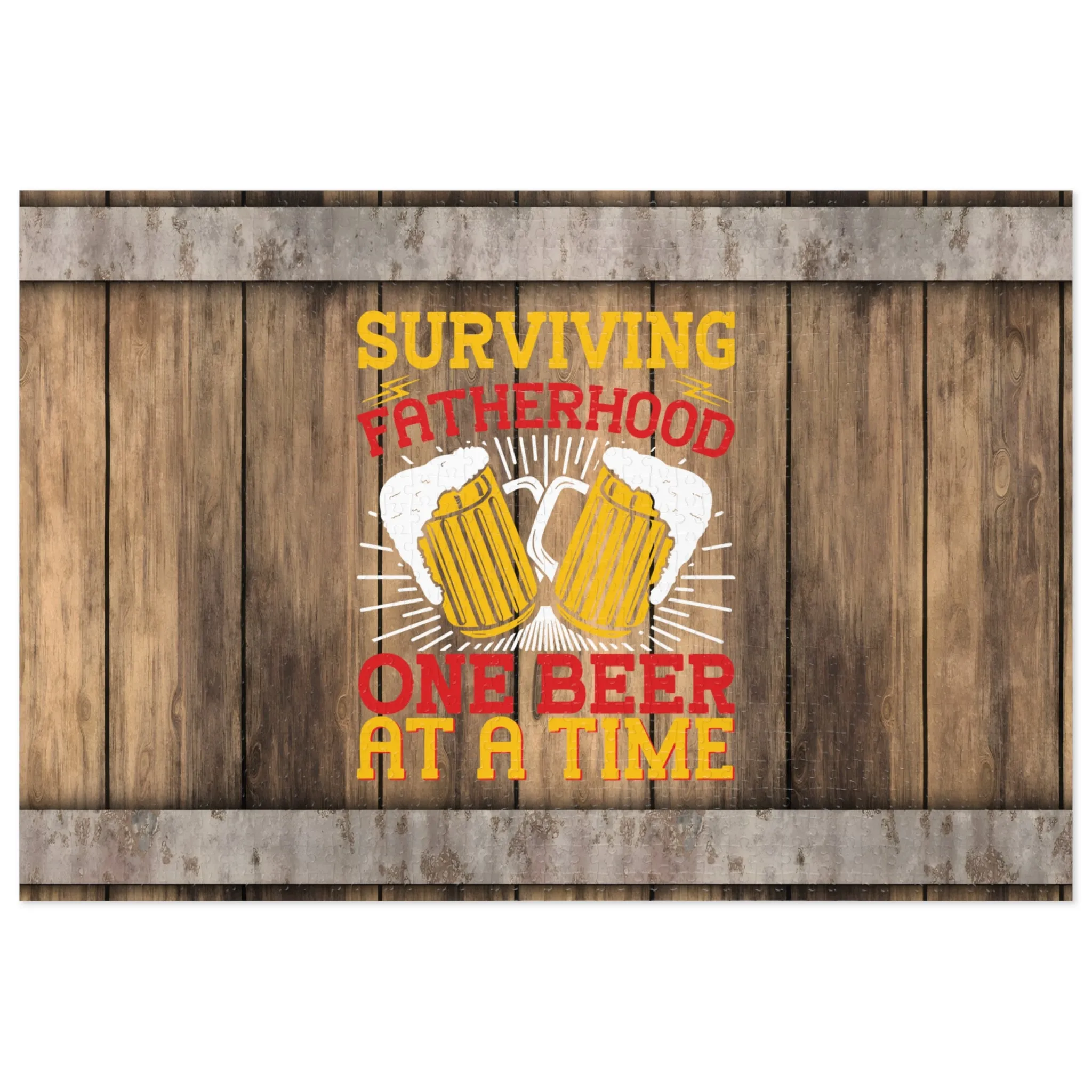 Puzzle, Dad, Surviving Fatherhood one Beer at a time, Personalised/Non-Personalised (30, 110, 252, 500,1000-Piece) awd-564