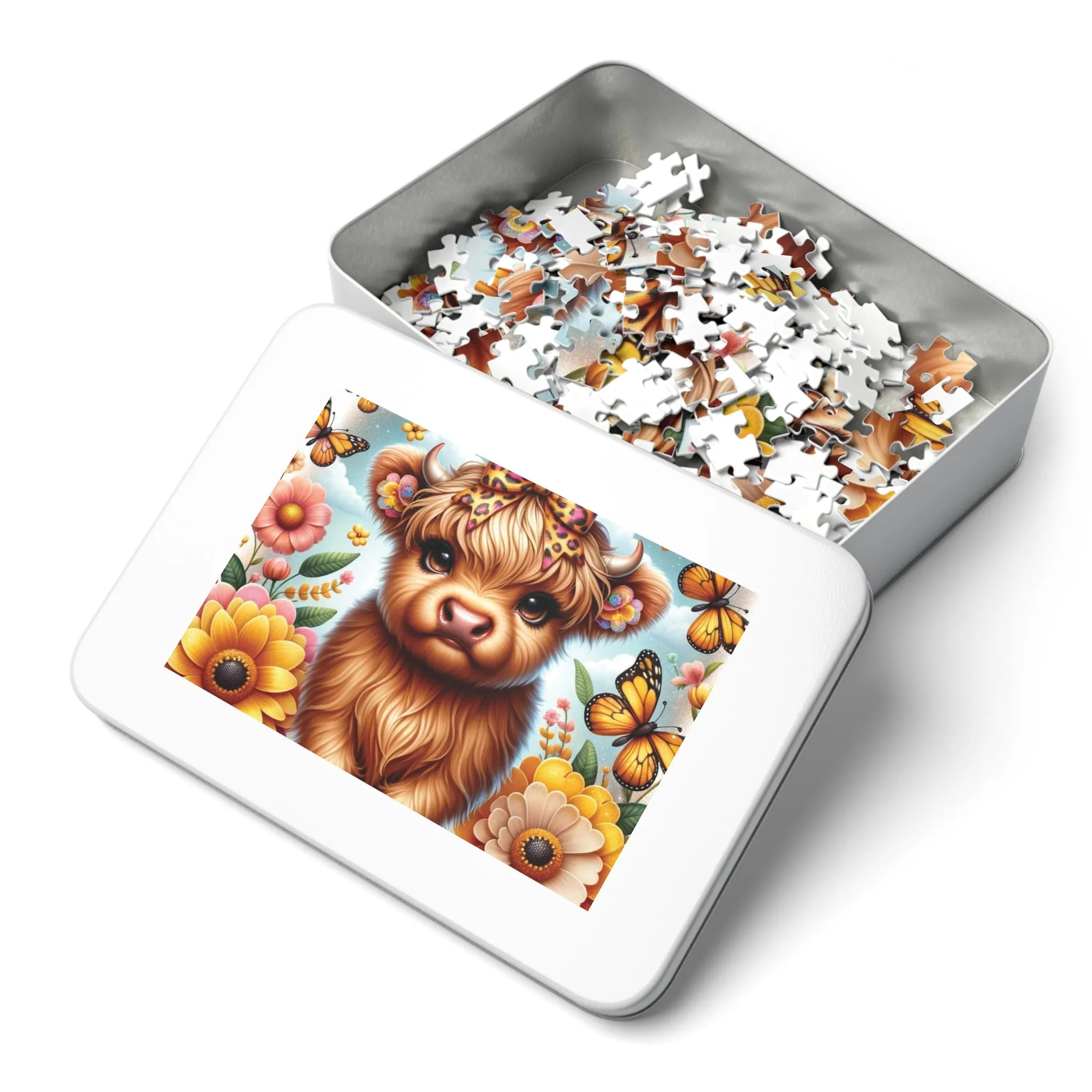 Puzzle, Highland Cow, Personalised/Non-Personalised (30, 110, 252, 500,1000-Piece) awd-658