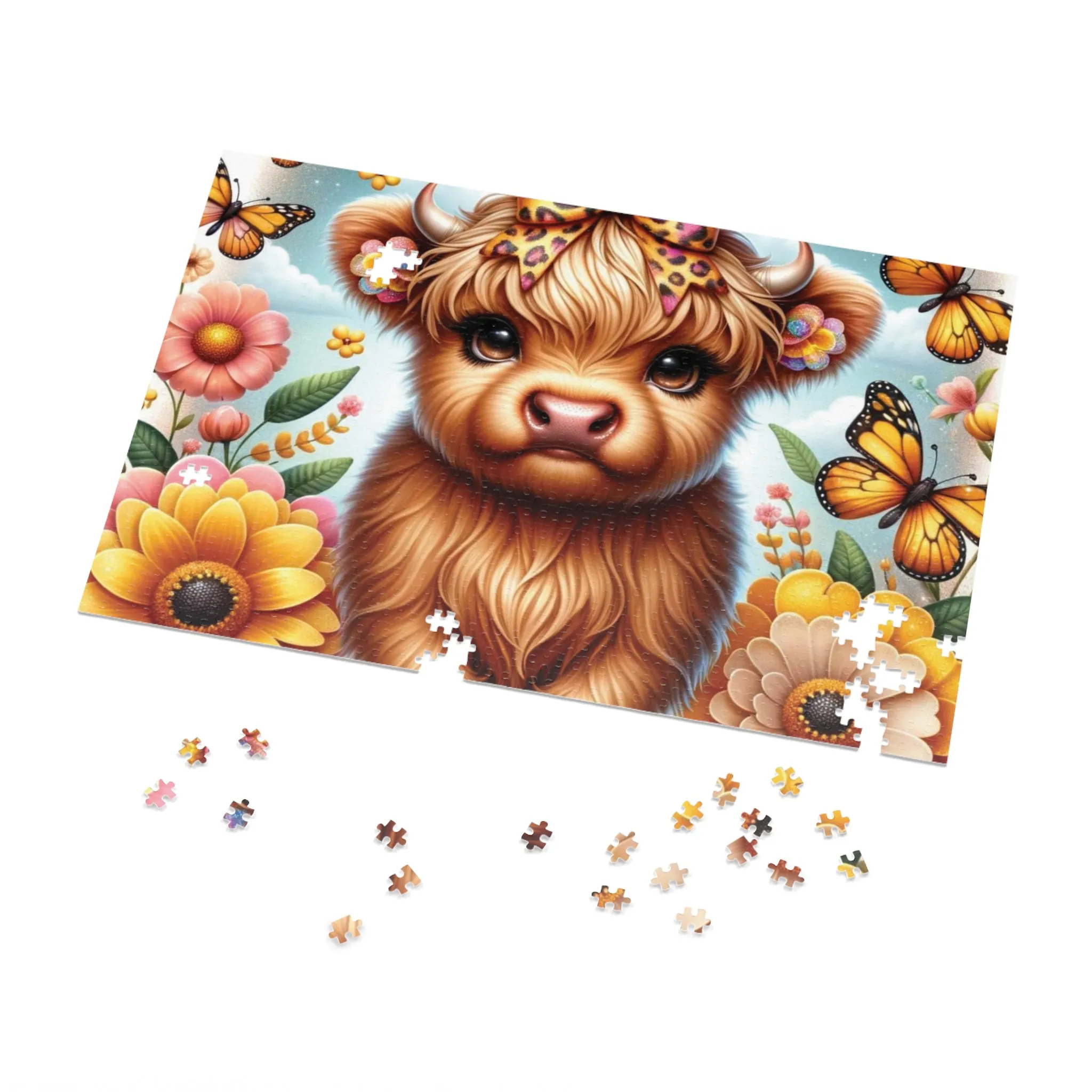 Puzzle, Highland Cow, Personalised/Non-Personalised (30, 110, 252, 500,1000-Piece) awd-658