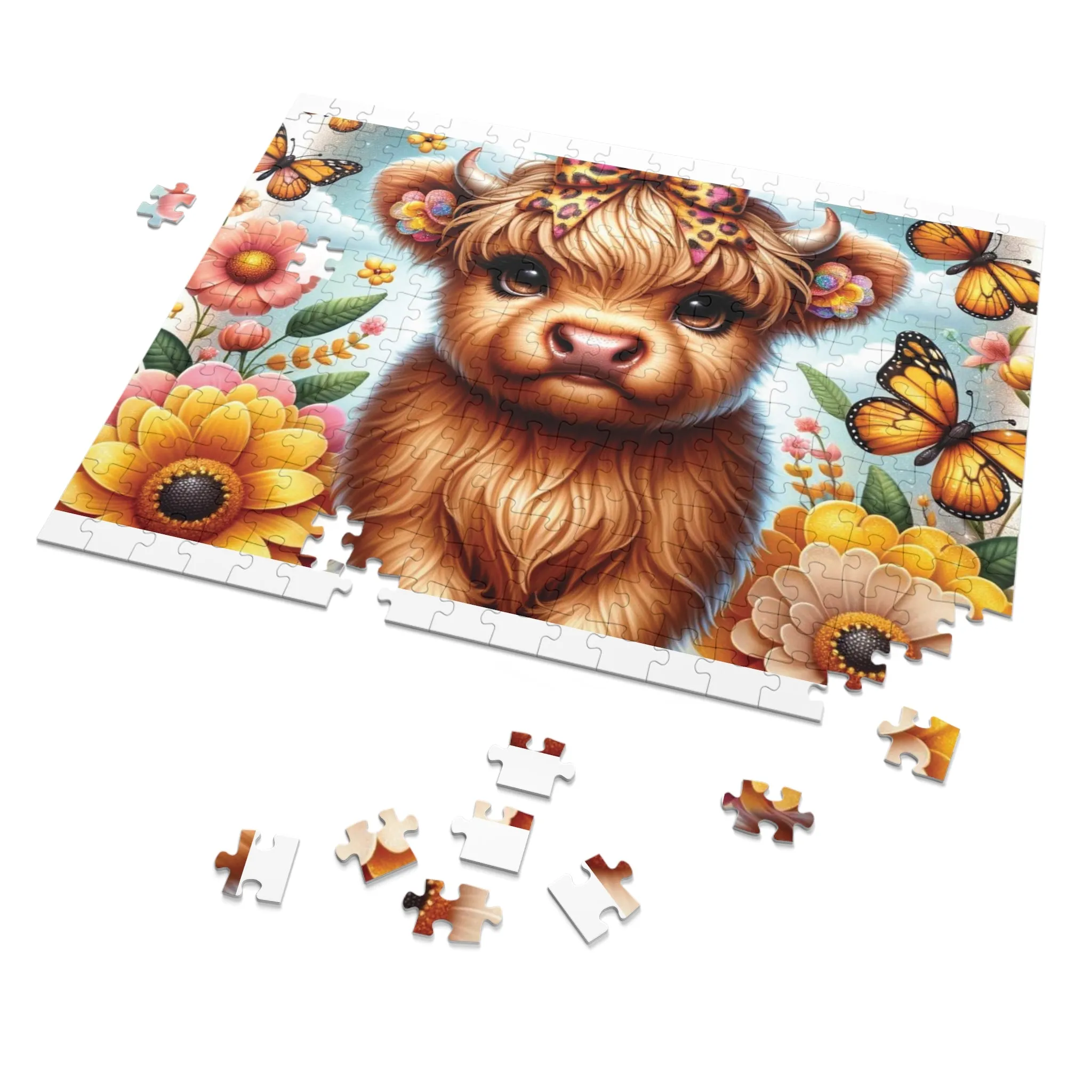 Puzzle, Highland Cow, Personalised/Non-Personalised (30, 110, 252, 500,1000-Piece) awd-658