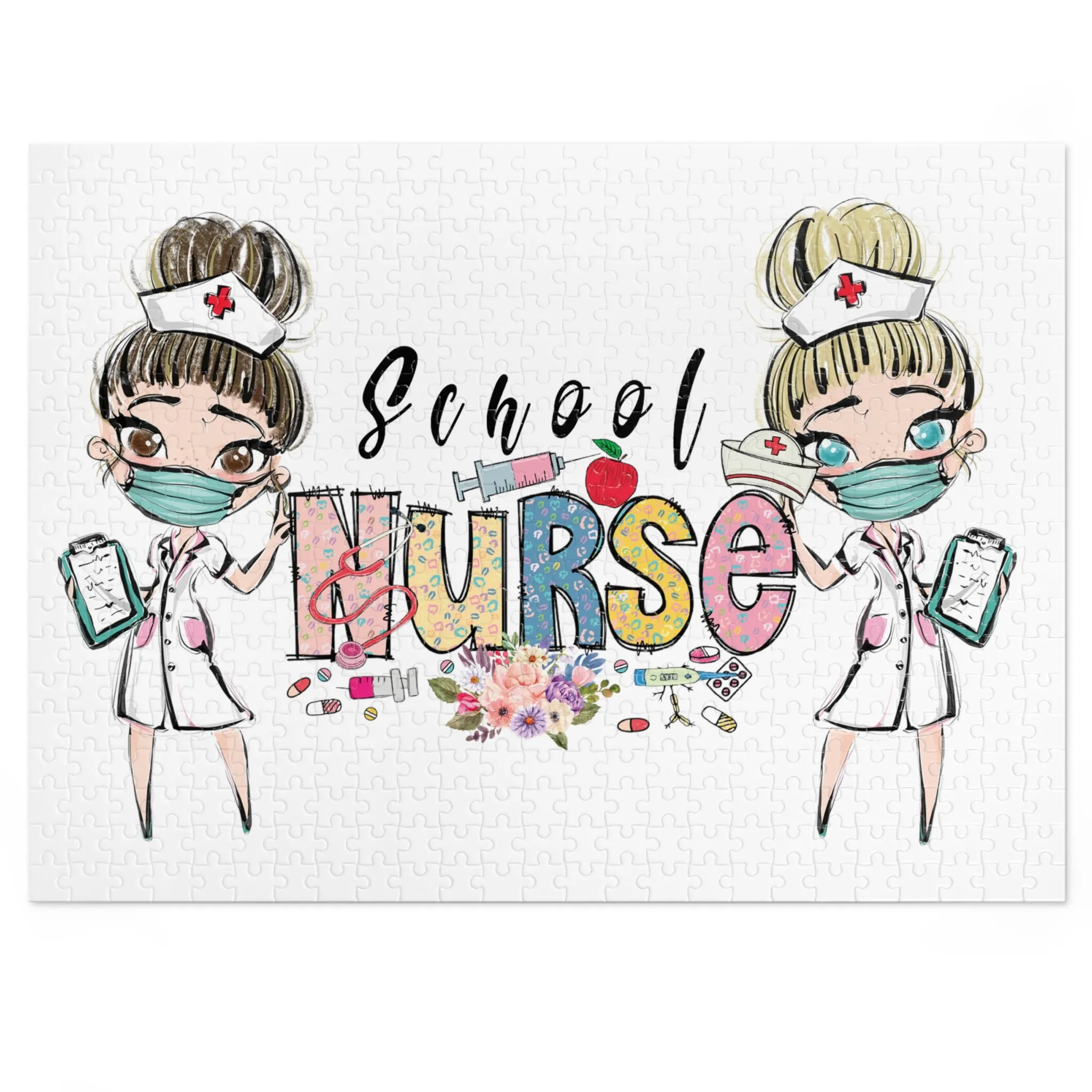 Puzzle, Nurse, School Nurse Personalised/Non-Personalised (30, 110, 252, 500,1000-Piece) awd-636